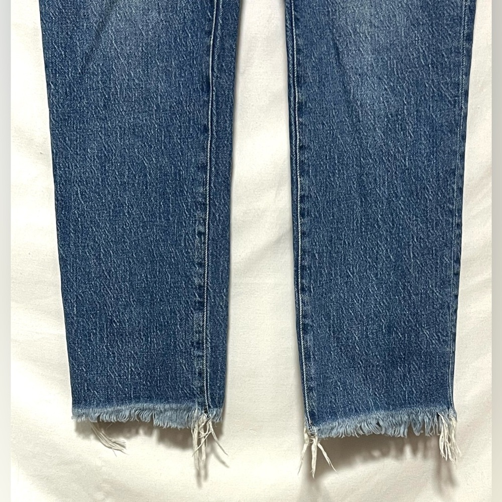 Madewell The Perfect Vintage Jean High Rise Raw Hem Denim Straight Leg - Picture 7 of 15